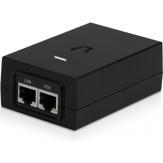 Блок питания UBIQUITI РОЕ 24-24W с PoE, 220 VAC -> 24VDC 1A - с кнопкой Reset и удаленной перезагрузкой POE-24-24W-bp